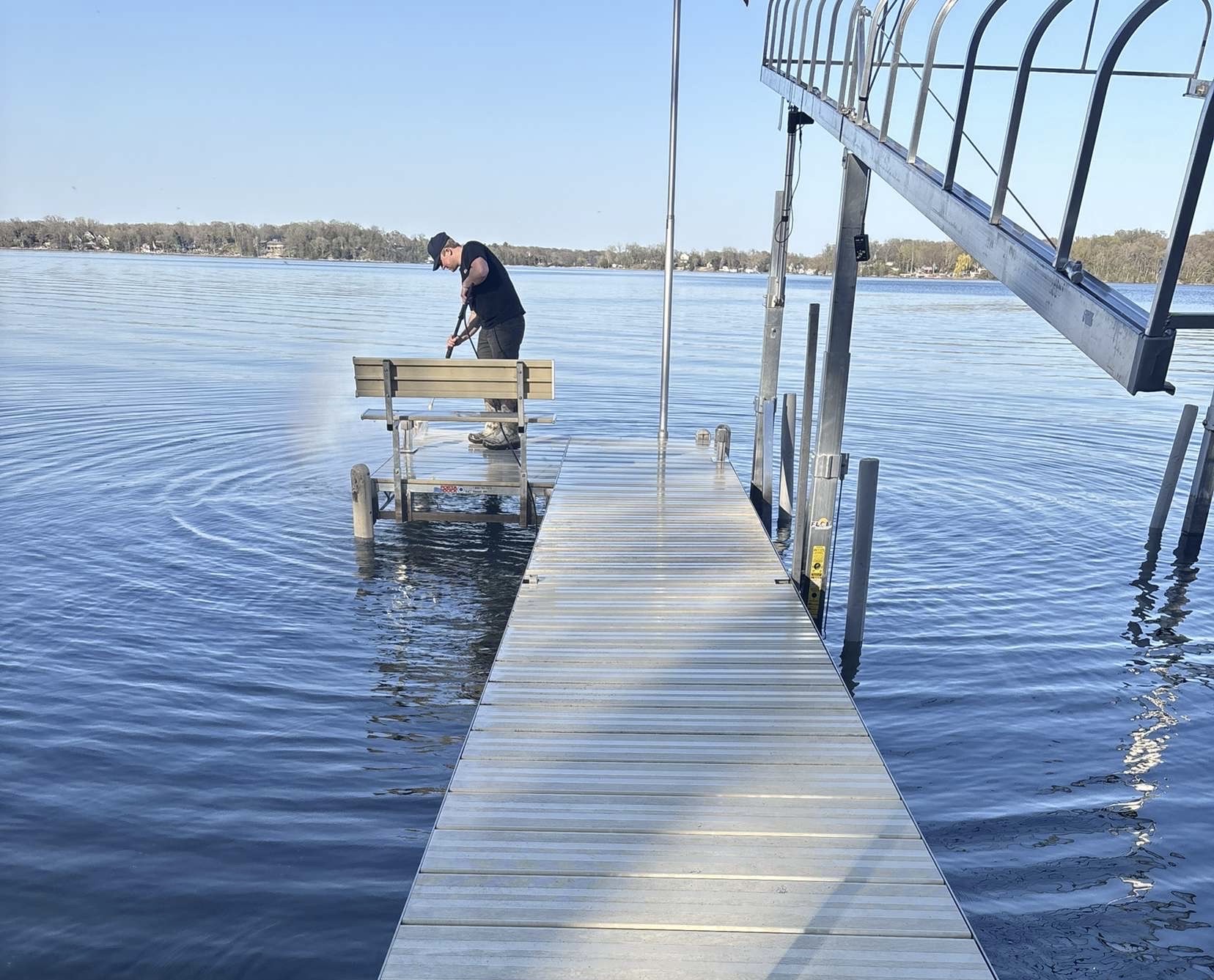 Dock cleaning in progress
