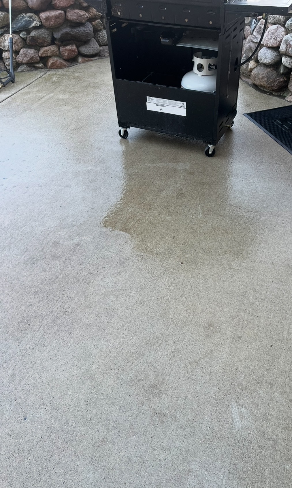 Clean driveway after pressure washing